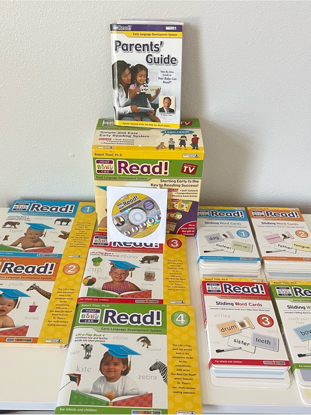 Your Baby Can Read Set Books Cards Parent Guide Missing DVDs 1-4